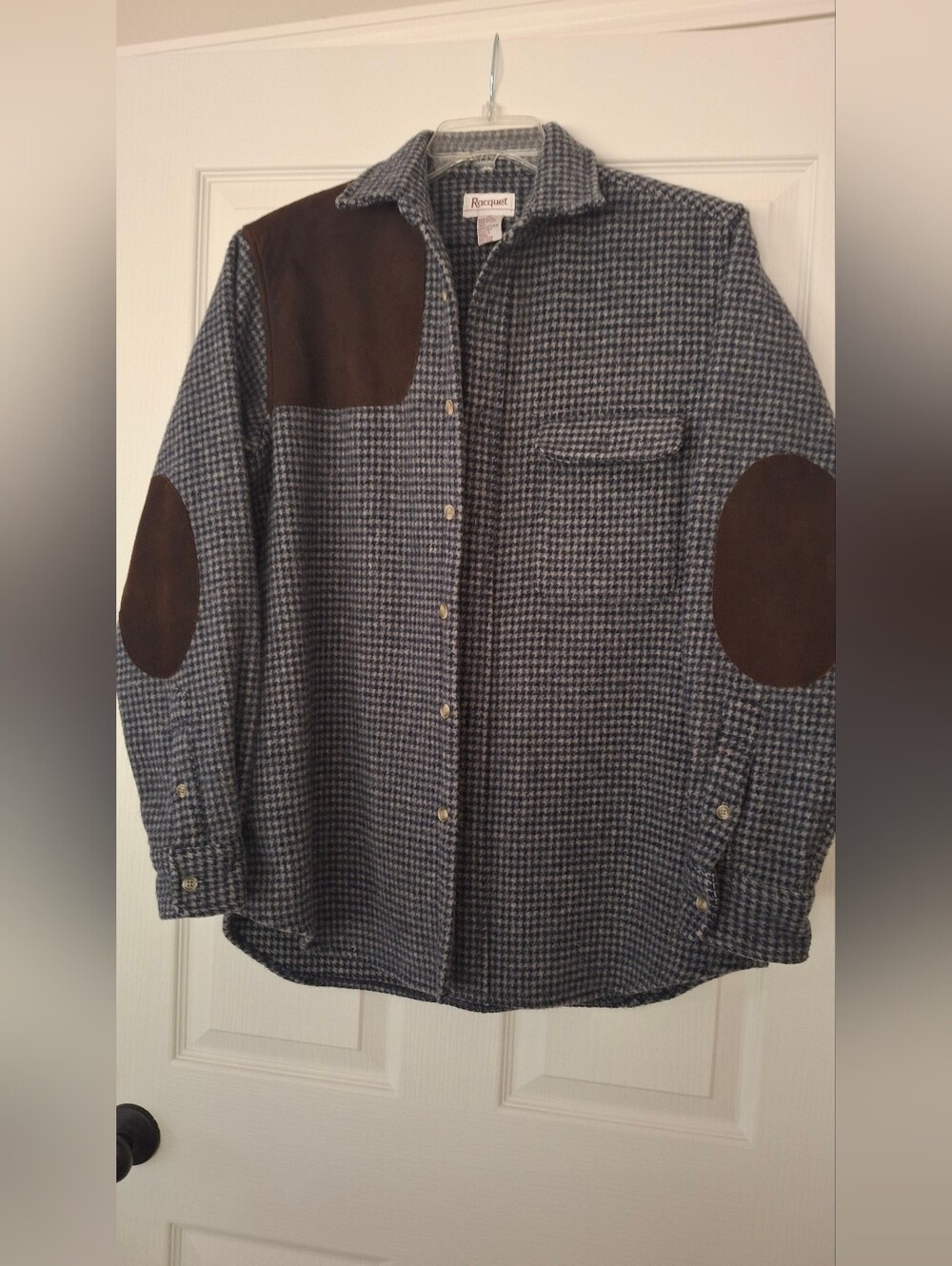 Men Jacket with Brown Suede Elbow Patches